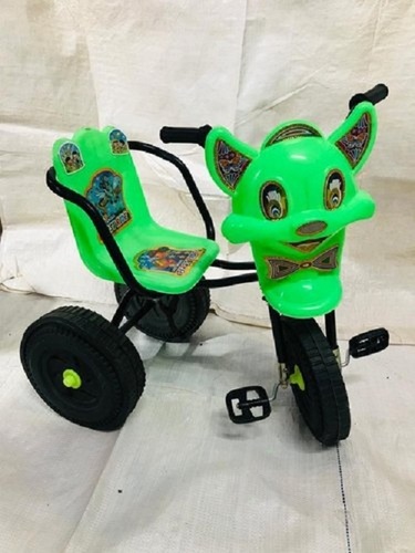 Custom Green Color Pedal Operated 3 Wheel With 9 Inch Diameter Bheem Children Tricycle For 2-3 Years Age Group