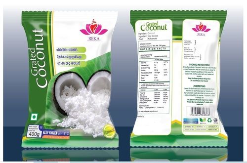 Organic White Frozen Grated Coconut 400 Gm With High Nutritious Value