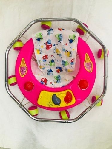 Pink Color 6 Wheel 3-12 Months Age Group Round Shape Plastic Dbolt Ice Cream Baby Walker