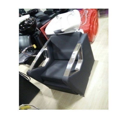 Fine Stainless Steel Frame Material And Armrest Black Color Single Seater Professional Salon Shampoo Chair