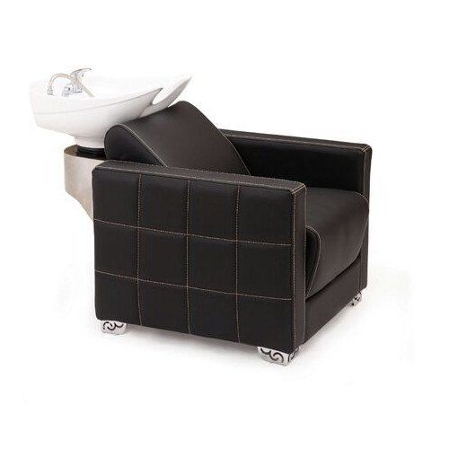 Synthetic Leather Cushion With Stainless Steel Frame Black Color Professional Salon Shampoo Chair
