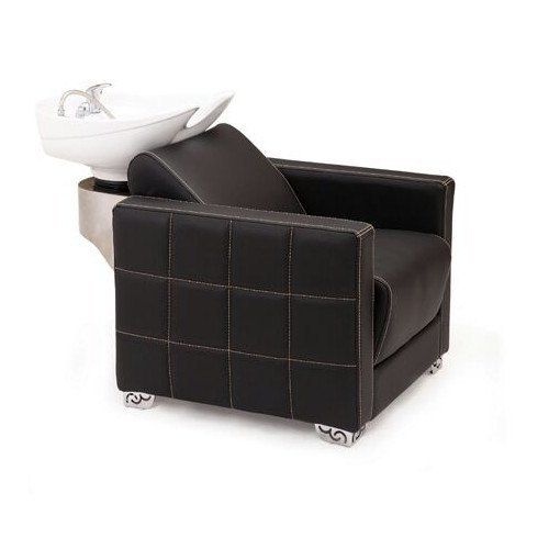 Fine Synthetic Leather Cushion With Stainless Steel Frame Black Color Professional Salon Shampoo Chair