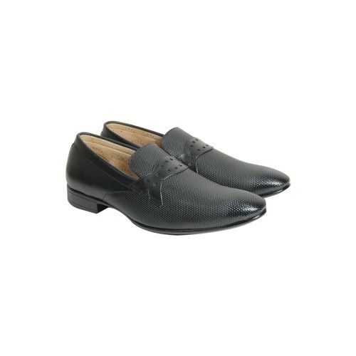 Tpr Sole Slip On Style Black Color Five To Ten Size Mens Formal Shoes With Leather Lining Heel Size: Low