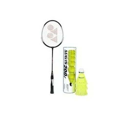 Black Yonex Gr 303 Steel And Aluminium Strung Type Badminton Racket And Nylon Shuttlecocks