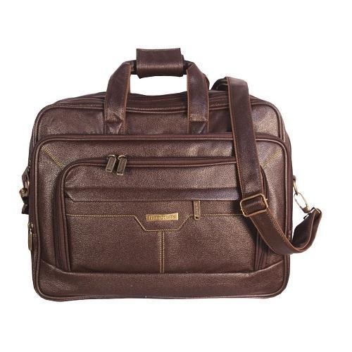 3 Compartment With Strap Adjustable Polyurethane Made Double Zipper Designer Laptop Bag