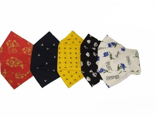 Red Black Yellow And White Color Printed Pattern Resuable 2 Layer Cotton Face Mask Age Group: Suitable For All Ages