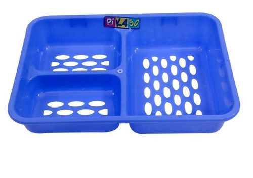 Blue Multicompartment Plastic Soap Dish