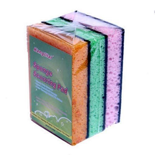 Soft & Flexible Washbasin Bathroom Kitchen Dish Utensil Antibacterial Scrubber Sponge Scouring Pad