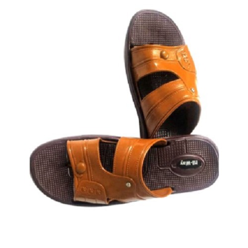 लेदर पुरुषों के लिए 6 से 9 इंच ब्राउन ईवा और पु स्लिपर