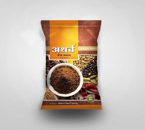 Moisture Max 0.5 Percent Natural Rich Taste Healthy Brown Dried Goda Masala Powder Packed in Plastic Pouch or Paper Box