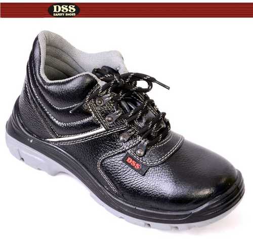 PU and PVC Black High Ankle Men Safety Shoes