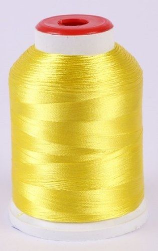 Yellow Color A Grade 2 Ply Soft And Silky Bright Luster High Tenacity Polyester Dyed Embroidery Thread