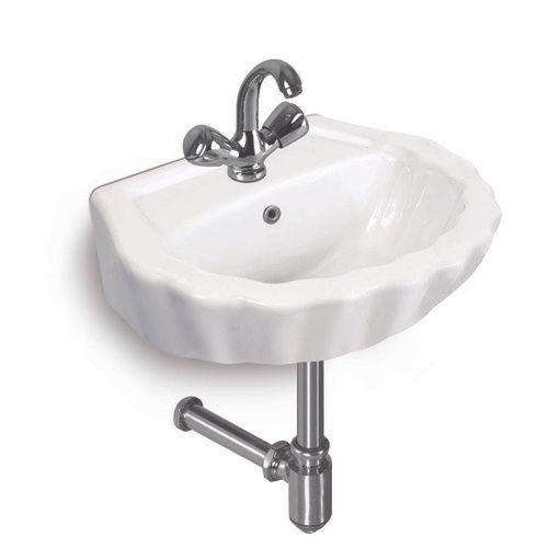 Round 18"X13" Wall Mount Type One Piece Crowny Only White Wash Basin