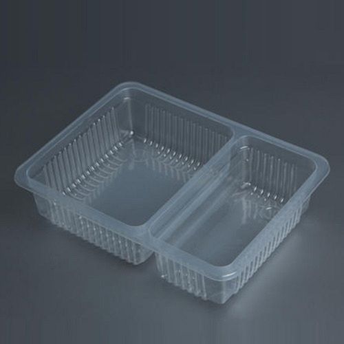 2 Cp Compartment Disposable Transparent Plastic Take Away Meal Food Packaging Tray For Hotel Restaurant