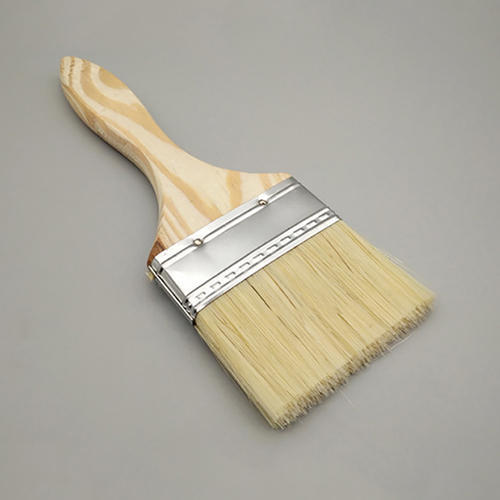 4 Inch Wooden Handle Paint Brush With Polyester Bristle And Broad Flat Short Handle