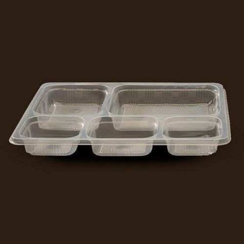 5 Cp Compartment Take Away Disposable Transparent Plastic Food Meal Tray For Hotel Restaurant Application: Parties