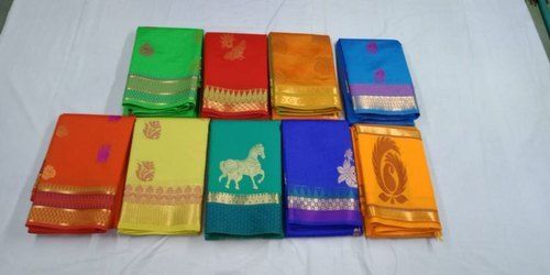 Casual Wear Handloom Cotton Silk Sarees With Blouse Piece