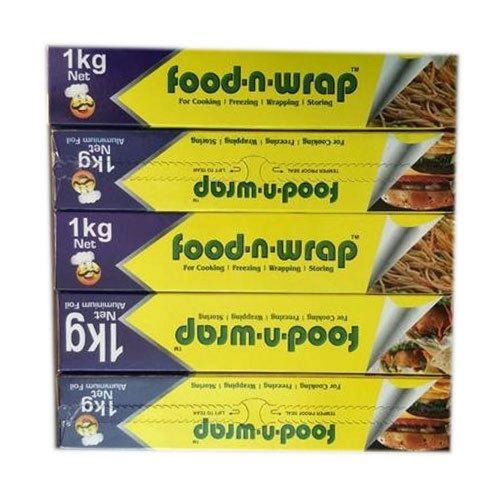 Non Toxic Food Wrapping Disposable Refrigerator Safe Half Hard Silver Aluminium Foil 1 Kg Roll For Home Hotel