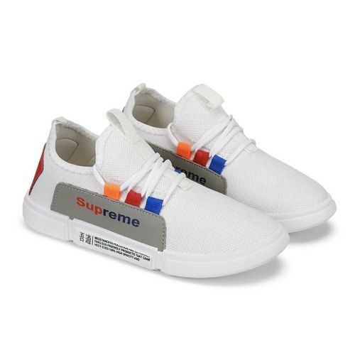 Breathable Lace Closure White Color Chinese Mens Canvas Shoes For Daily Wear With Pvc Sole