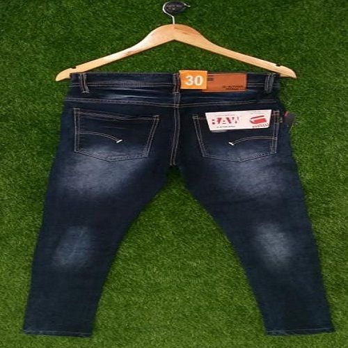 Breathable Monkey Washed Blue Color Mens Denim Jeans For Regular And Casual Wear