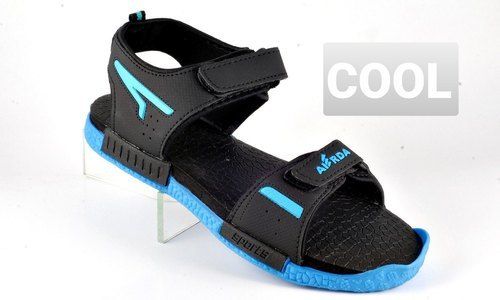 Six To Ten Size Velcro closure Mens Casual PVC Sandal With Rexine Strap and PVC Sole