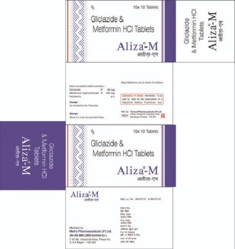 एलिज़ा एम ग्लिक्लाज़ाइड और मेटफोर्मिन टैबलेट जेनेरिक ड्रग्स