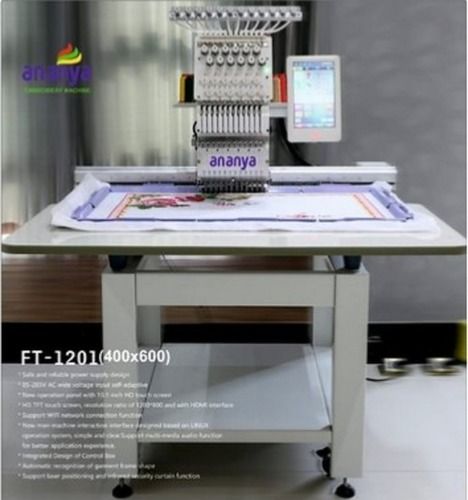 Ananya 600x400 mm High Speed Single Head Computerized Embroidery Machine 200 to 350V Worktable Size 600*400