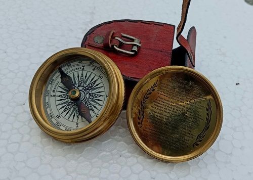 Golden Brass Compass For Home Decor, Kitchen Decor, Forest And Garden Office Desk And Paper Wait