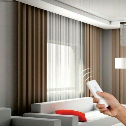 Polishing Horizontal Automatic Remote Curtain Control System For Home Offices Hotels