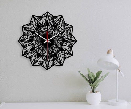 Available In Various Colors Round Shape Modern Design Mdf Wall Clock