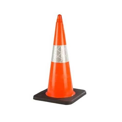 500 Mm Height Stackable 4 Inch Reflective Sleeve Rubber Base Pvc Traffic Safety Cone Size: Subject To Order Or Availability