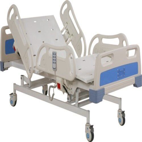 Blue And White 6 By 3 Feet Stainless Steel Frame Hospital 5 Function Electric Icu Bed