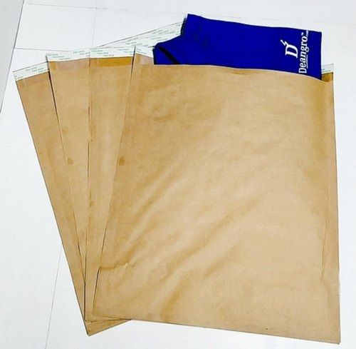 6x8 Inch Recyclable 40 Bf Brown Kraft Paper Tamper Proof Lip Seal Courier Bag