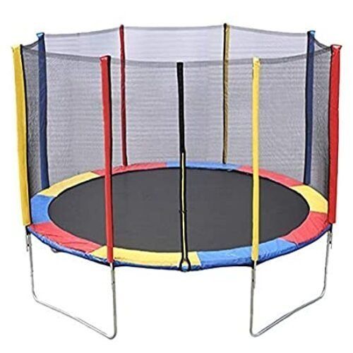 Black and Blue Round Shape 12 Foot Jumping Trampoline for Outdoor Use