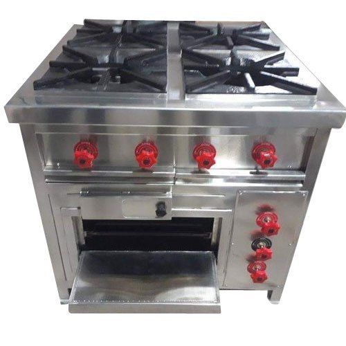 Four Burner Square Stainless Steel Cooking Burner Stove Used In Restaurant