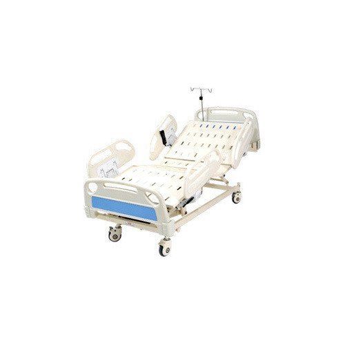 Blue And White Mild Steel Both Side Elevation Hospital 5 Function Electric Icu Bed 