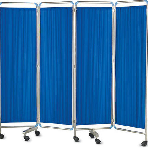 Eco-Friendly Mild Steel Frame Material 4 Folding Hospital Clinic Bedside Folding Screen