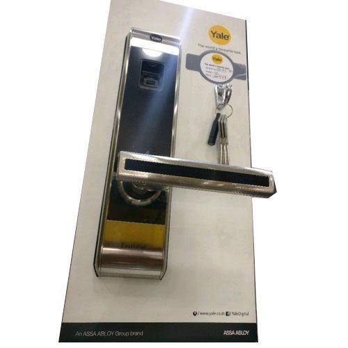 Polished Robust Construction Rectangular Shape Yale Electric Biometric Door Lock