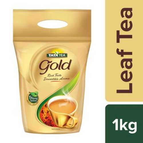 Black Tata Gold Dried Long Leaf Ctc Tea Chai Patti 1 Kg Ziplock Pack