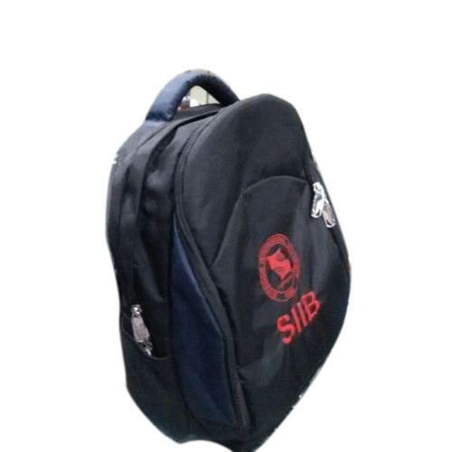 Moisture Proof Adjustable Strap Black Polyester Made Zipper Closure School Kids Printed Bag