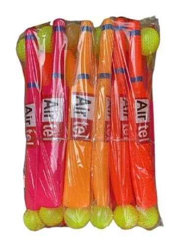 Comes In Various Colors Anti Crack Plain Design Light Weight Plastic Cricket Bat And Ball For Kids