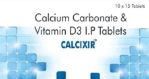 Calcium Carbonate And Vitamin D3 I.P Tablets Calcixir 10X15 Tablets General Medicines