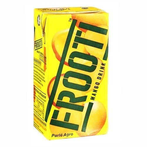 Mango Flavor Frooti Drink Juice Parle Agro Packed In Tetra Pack 150 Ml