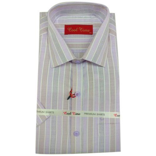 Mens Regular Fit Casual Wear Stripe Print Anti-Wrinkle Comfortable Cotton Shirt Age Group: Adult