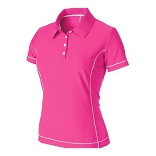 Polo Neck Casual Wear Half Sleeves Regular Fit Skin Friendly Wrinkle Resistance Breathable And Relaxed Ladies Cotton Plain Pink T-shirts