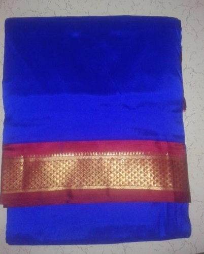 Spring Blue Casul Wear Skin Friendly Extremely Comfortable Beautiful And Gorgeous Ladies Pure Silk Plain Saree With Blouse Piece