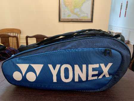 Blue Shoulder Handle Printed Unisex Badminton Bag With Customized Logo Size: Standard