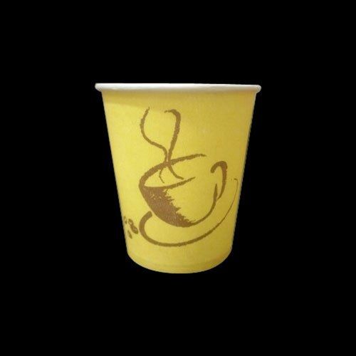 Disposable Use And Throw Printed Yellow Paper Coffee Tea Cup For Hotel Party Wedding