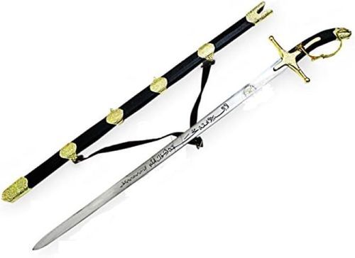 Antique Replica Sword - SS304 Steel, Edgeless Blade | Handmade in India, Silver Plating, Corrosion & Chemical Resistant