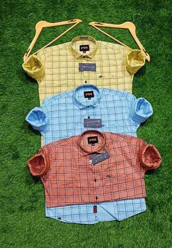 Men's Full Sleeves Button Down Collar and Check Print Shirts for Casual Wear